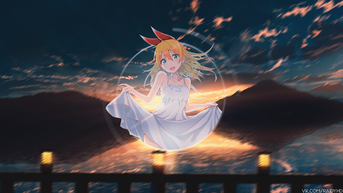 Chitoge Kirisaki from Nisekoi in a white dress