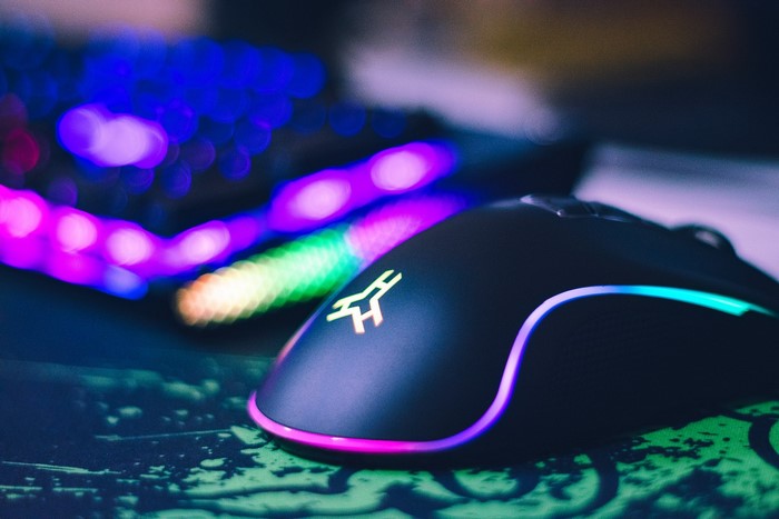 Gaming mouse and keyboard with RGB lighting