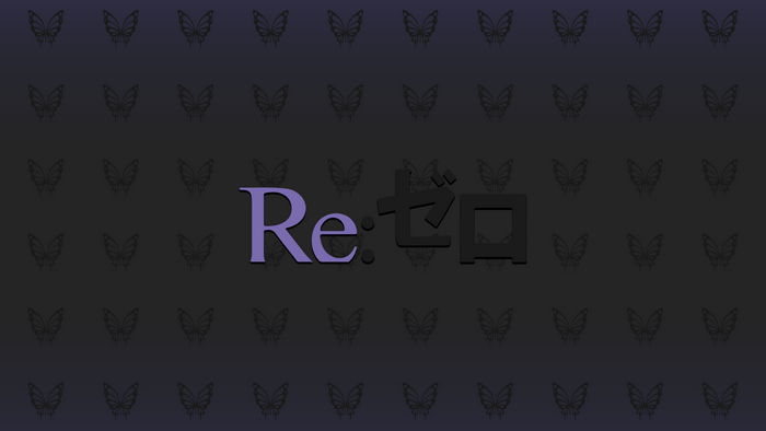 Re:Zero Kara Hajimeru Isekai Seikatsu logo with butterflies