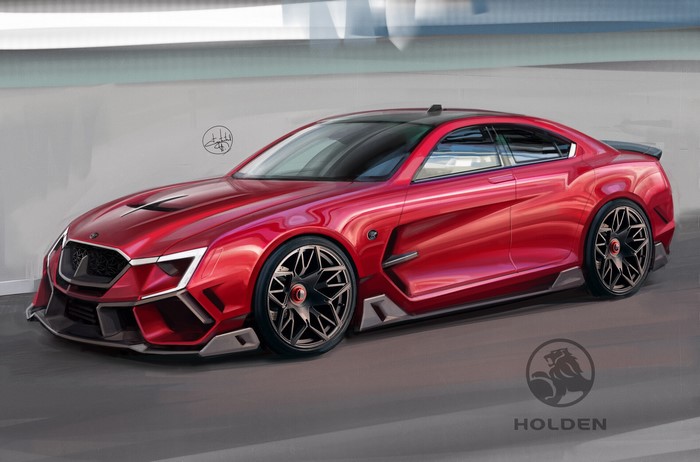 Red Holden concept sports car by Aleksandr Sidelnikov