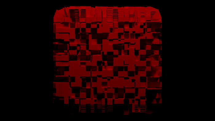 3D Abstract Red Blocks on Black Background