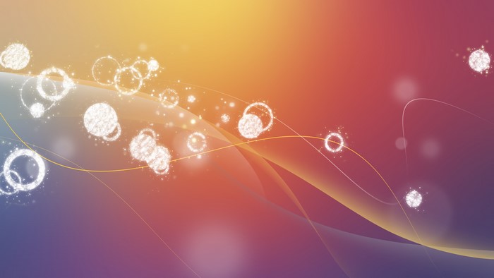 Abstract colorful render with wavy lines and circles