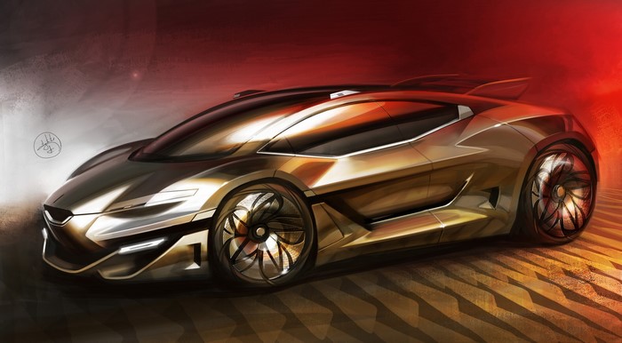 Concept sports car by Aleksandr Sidelnikov