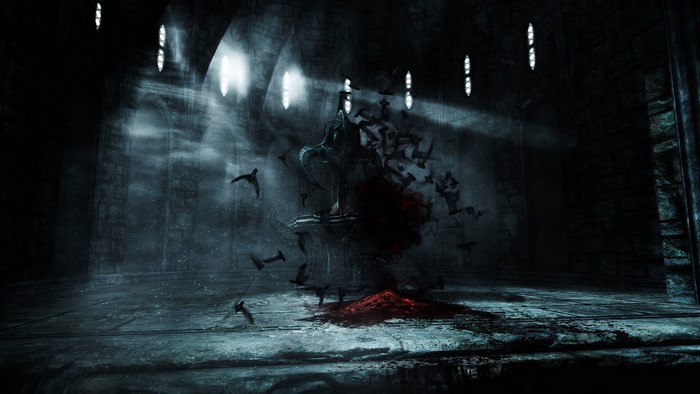 The Elder Scrolls V: Skyrim Altar with Bats and Blood