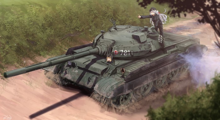 Anime girls on a tank