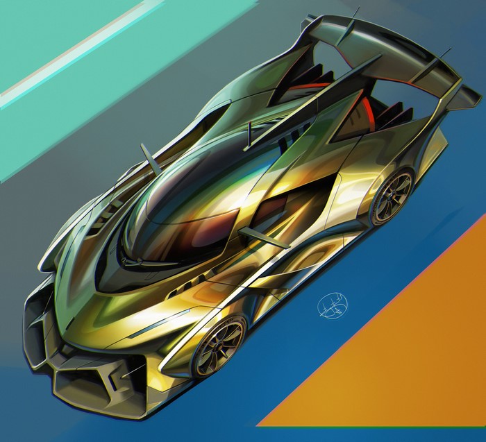 Aleksandr Sidelnikov's futuristic sports car concept
