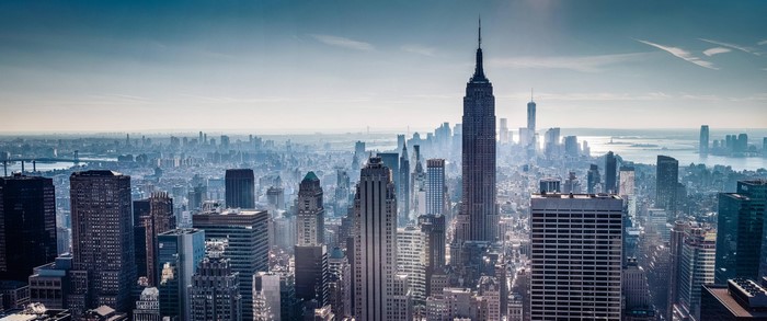 New York City Skyline with Empire State Building and One World Trade Center