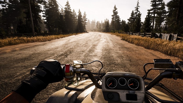 Far Cry 5 ATV ride on a dirt road