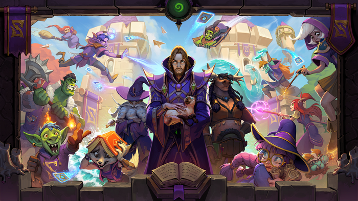 Hearthstone Scholomance Academy characters with magic and castles
