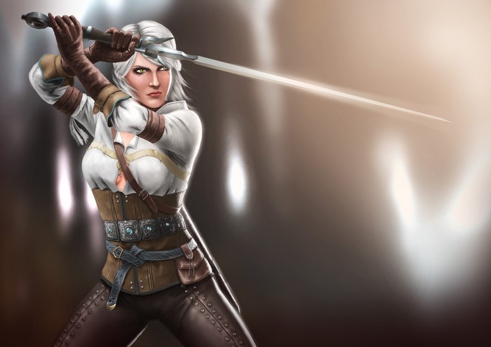 Ciri from The Witcher 3: Wild Hunt with a sword