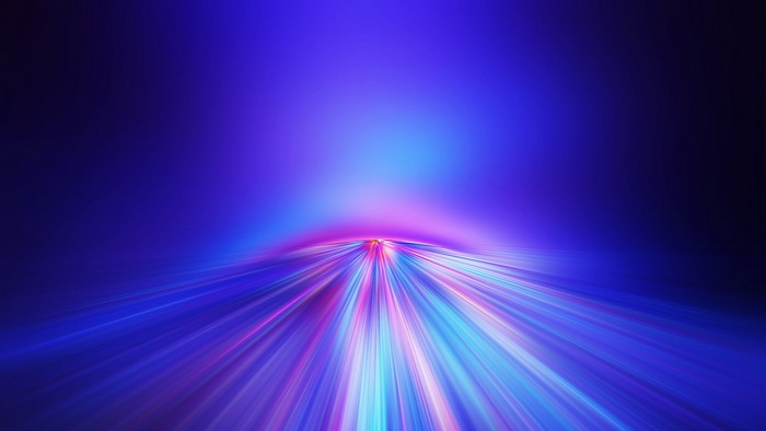 Abstract light streaks on a dark blue background