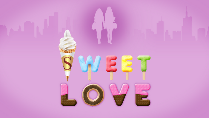 Sweet Love ice cream and donut letters