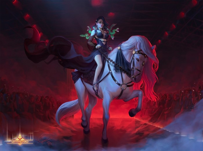 Medusa Riding a Horse in Mythgard
