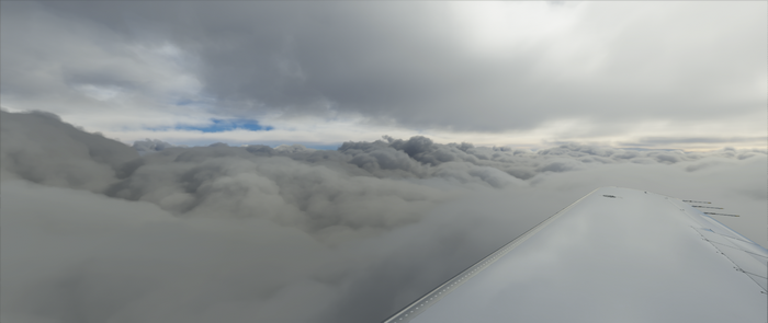 Cessna flying above clouds in Microsoft Flight Simulator