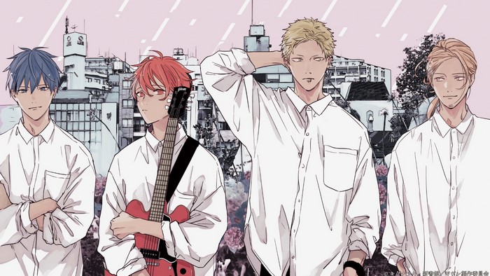 Mafuyu Satou, Kaji Akihiko, Haruki Nakayama, and Ritsuka Uenoyama from Given