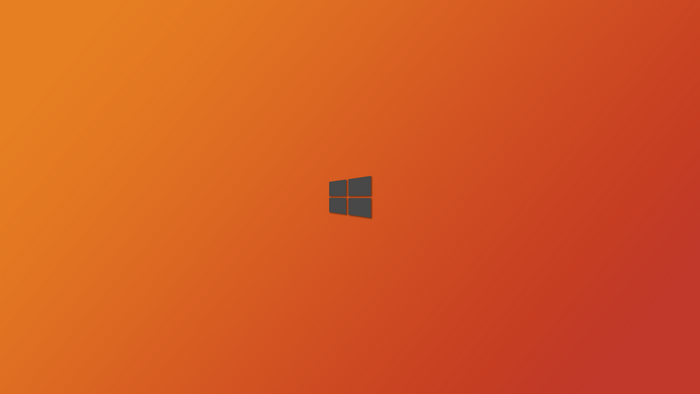 Windows logo on orange gradient background