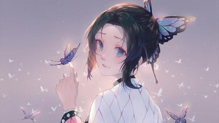 Kochou Shinobu from Kimetsu no Yaiba with butterflies