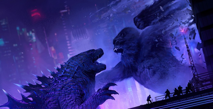 Epic Godzilla Vs Kong Battle Scene