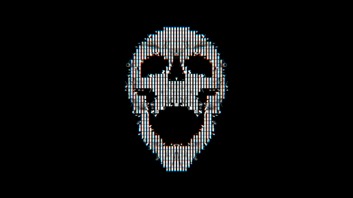 Minimalist Dark Skull Black and White