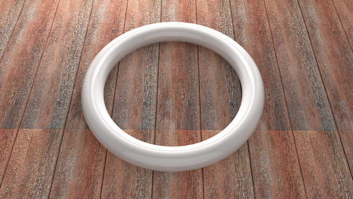White Ring on a Wooden Surface