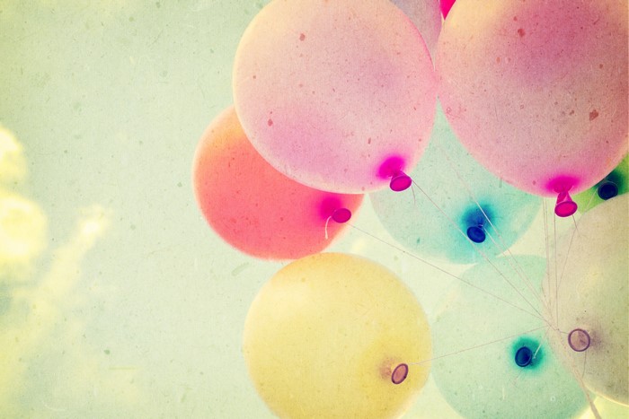 Colorful balloons floating in the sky