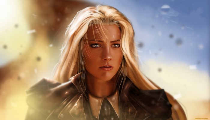 Artwork of a blonde woman