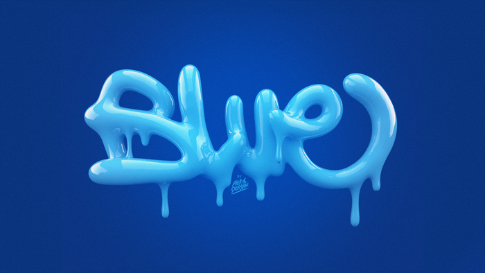 Blue text by Alexis Persani