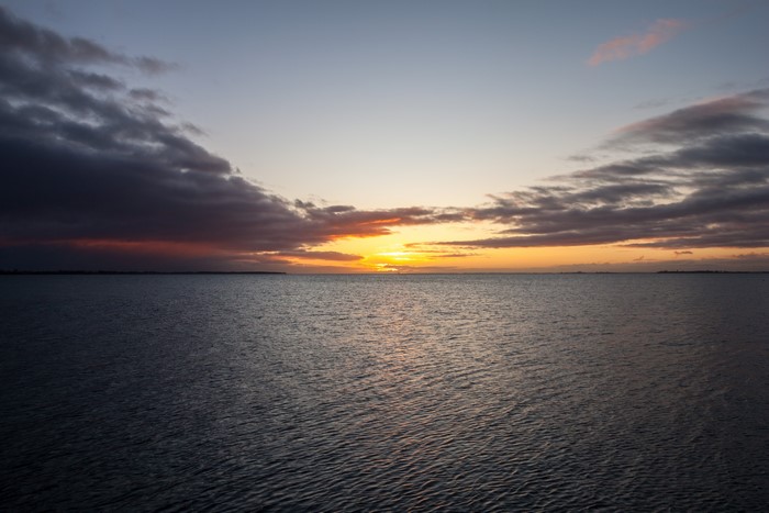 Sunset over the Baltic Sea in Germany