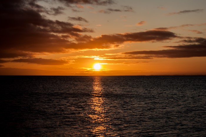Sunset over the Baltic Sea in Germany