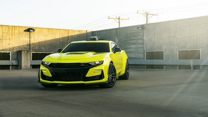 4K Yellow Chevrolet Camaro Muscle Car