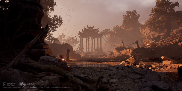 Black Myth: Wukong ruins with pavilion
