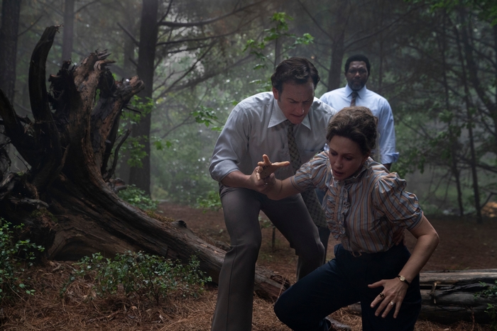 Vera Farmiga and Patrick Wilson as Lorraine and Ed Warren