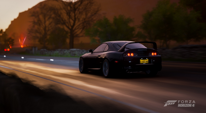 Black Toyota Supra in Forza Horizon 4