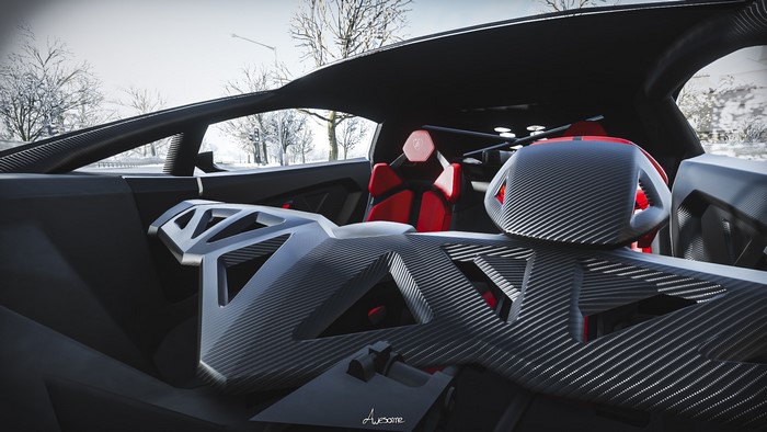 Lamborghini Sesto Elemento interior in Forza Horizon 4