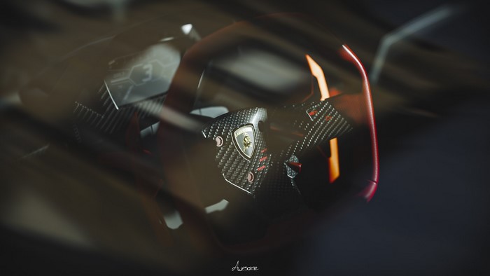 Lamborghini Sesto Elemento steering wheel in Forza Horizon 4