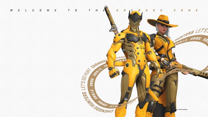 Genji and Ashe from Overwatch League in Chengdu Zone
