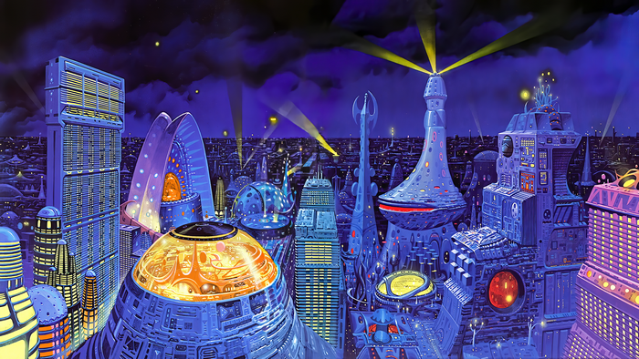 4K Science Fiction Cityscape by Angus McKie