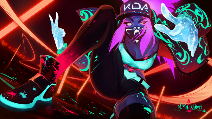 Akali K/DA 4K Neon