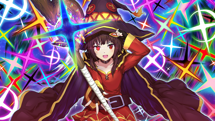 Megumin from Kono Subarashii Sekai ni Shukufuku wo! with staff and magic