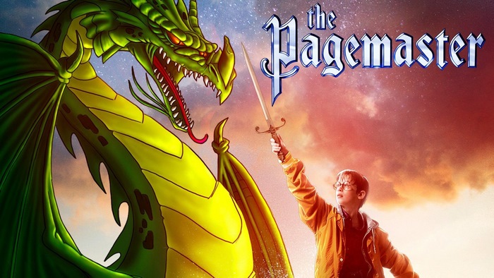 The Pagemaster Dragon and Boy with Sword
