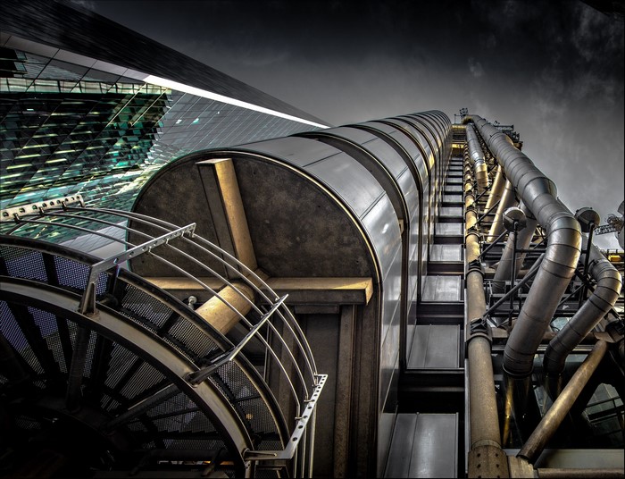 Low angle view of Lloyd's building in London