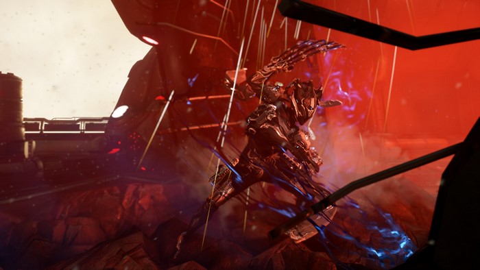 Garuda from Warframe in combat