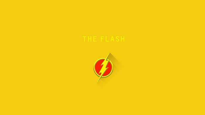 The Flash logo on yellow background