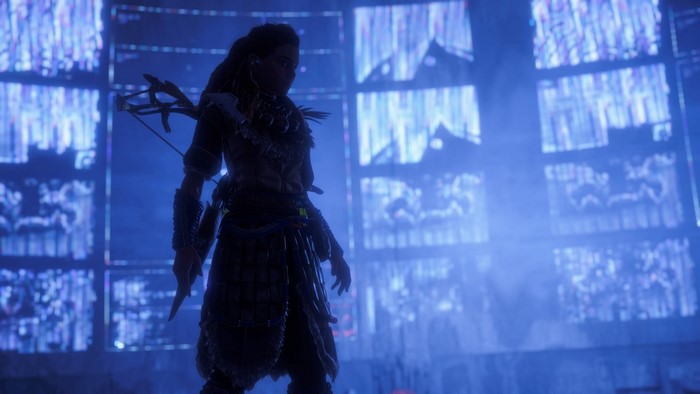 Aloy from Horizon Zero Dawn with a bow