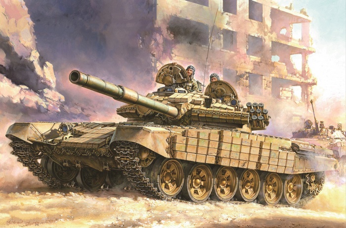 T-72 Tank in a War-Torn City