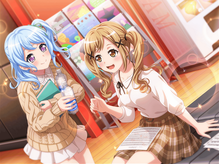 Anime girls from BanG Dream! wearing sweaters