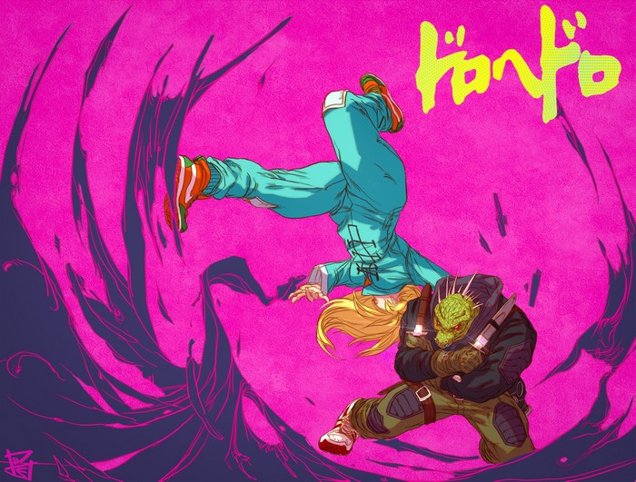Nikaido and Kaiman from Dorohedoro in action