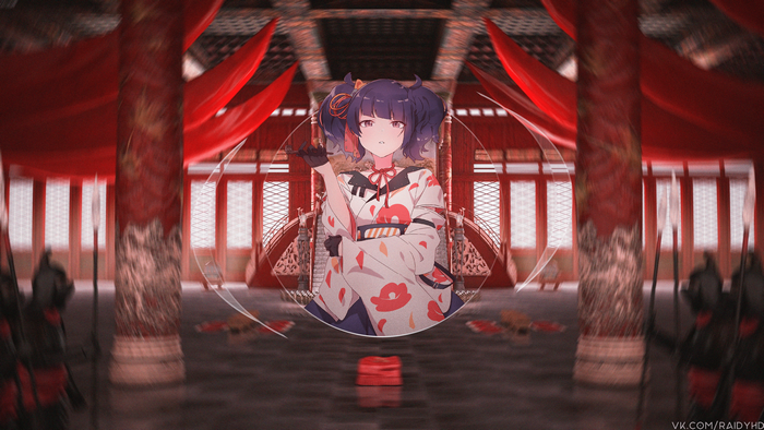 Anime girl in traditional Japanese attire