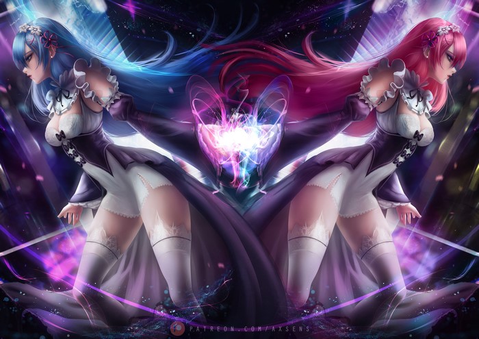 4K Rem and Ram from Re:Zero by Axsens