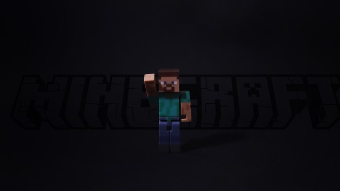4K Minecraft Steve with Logo